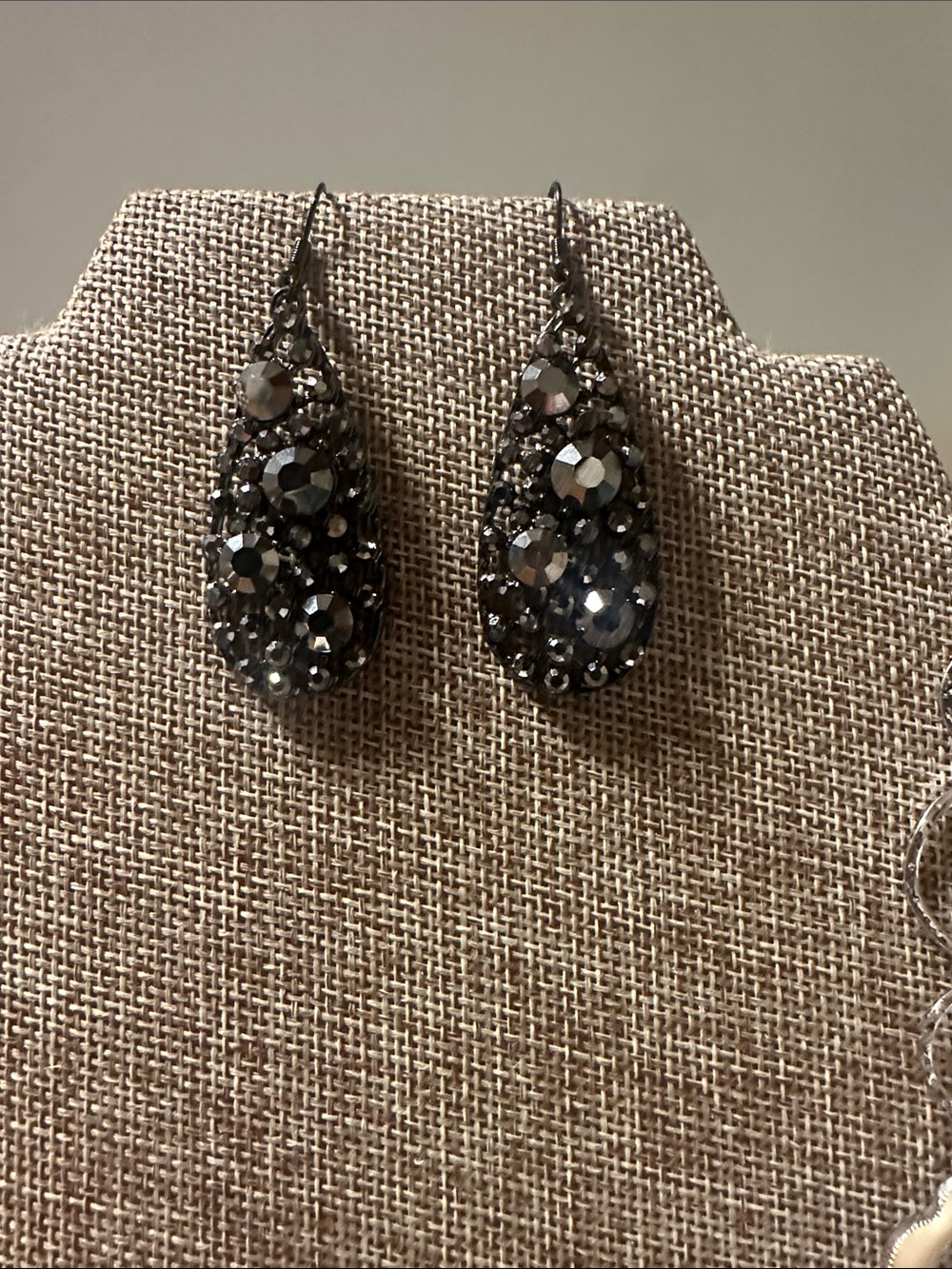 Park Lane Game On Earrings Black Teardrop Dangle Earrings 2 1/2 “ long